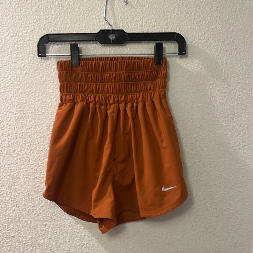 Nike Women's High-Waisted pumpkin colored Athletic Shorts